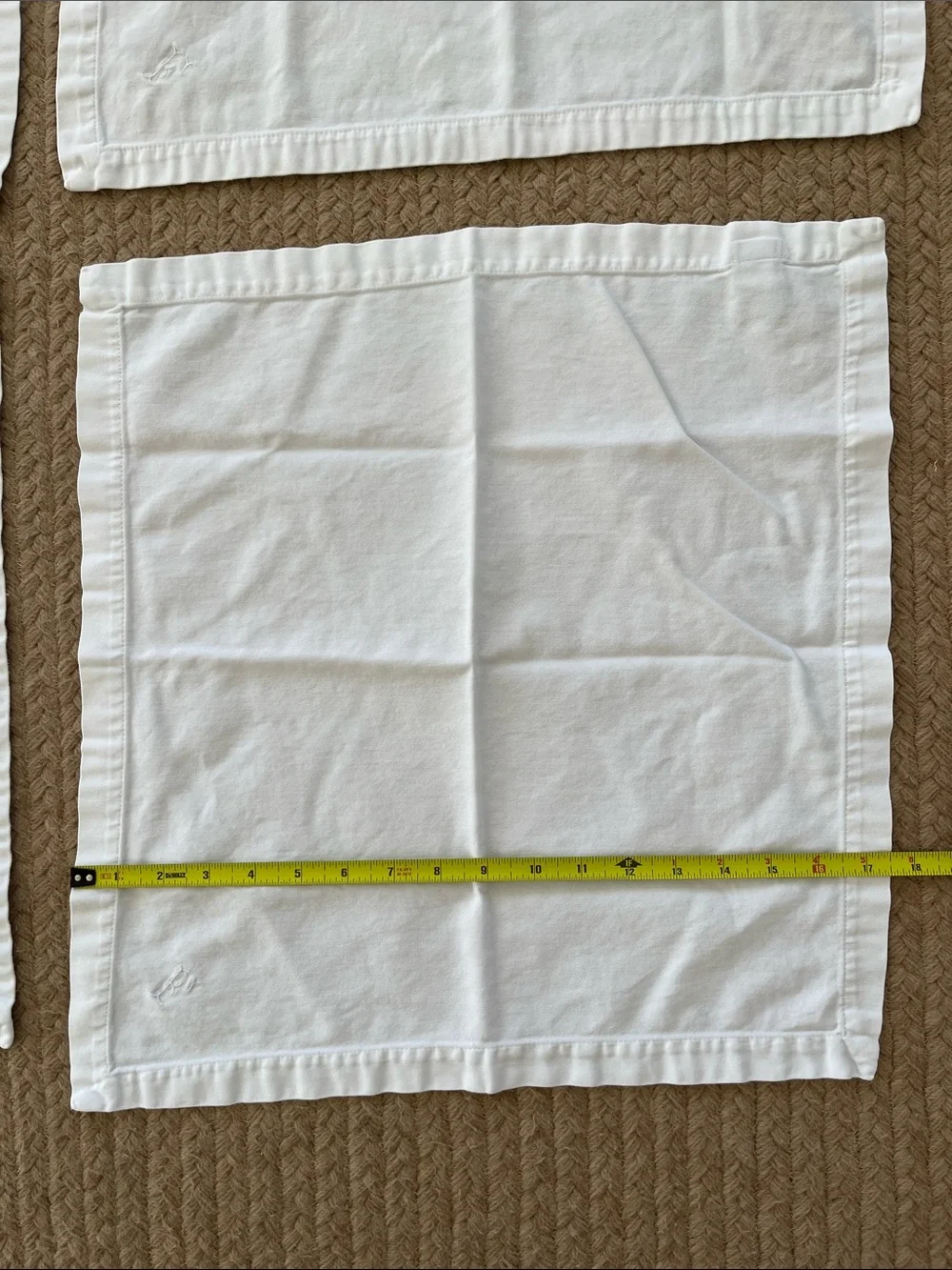 Set of White Embroidered Monogram 